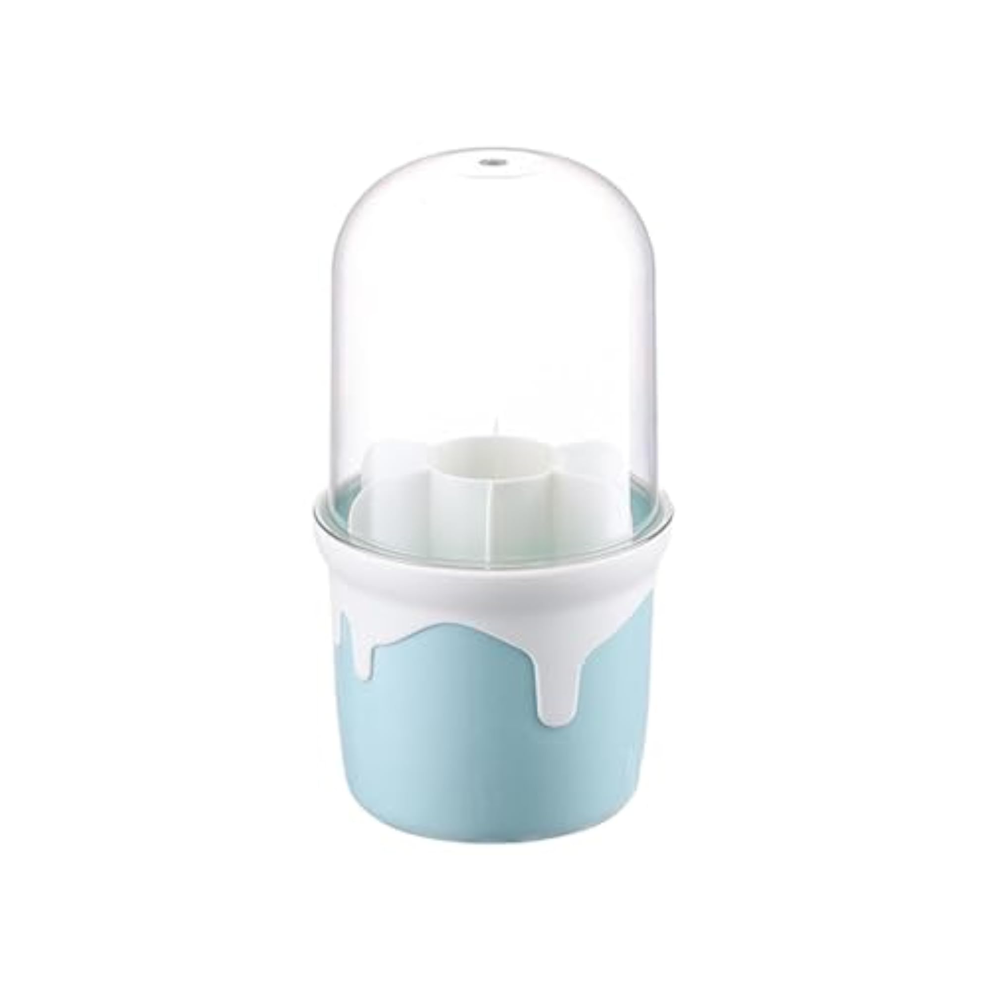 Makeup Brush Holder Cosmetic Organizer Dustproof Storage Box, Blue